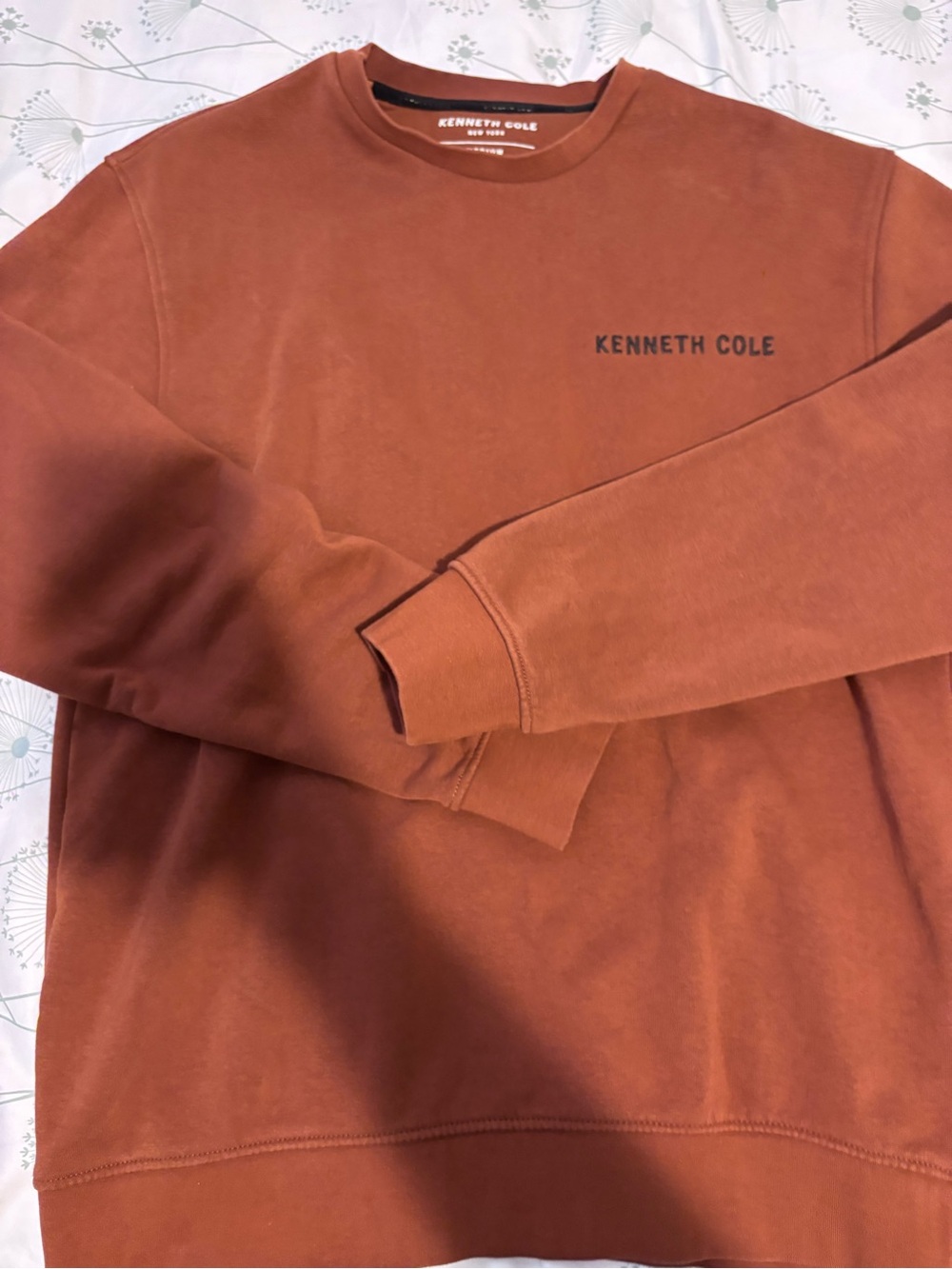 Kenneth Cole Men's Burnt Orange Crewneck Sweatshirt